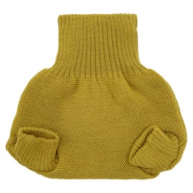 Organic Merino Wool Diaper Cover - Overnight Knit Diaper Cover for Fitted Cloth Diaper (EU98-104, Curry)