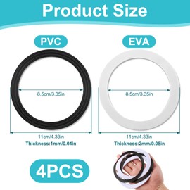 4Pcs 110mm O‑Ring Seal Washers 2 Set Replacement Kit with 2 Black Rubber & 2 White Sponge Washer Universal Leak‑Proof Seals for DIY Tap Kitchen Bathroom Valve Sink Drains Easy to Install