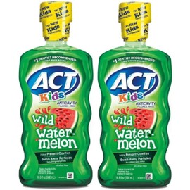 ACT Kids Anticavity Fluoride Rinse, Wild Watermelon, 16.9 Ounce (Pack of 2)