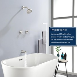 2 Handle Shower Faucet Set with Tub Spout Bathtub Shower Faucet Combo Set Shower System Complete Tub and Shower Trim Kit Brushed Nickel Wall Mounted Shower Fixtures