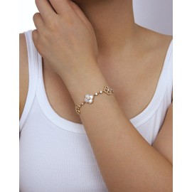 JA.S.JR Charm Clover Bracelet CZ Silver Gold Bracelets for Women