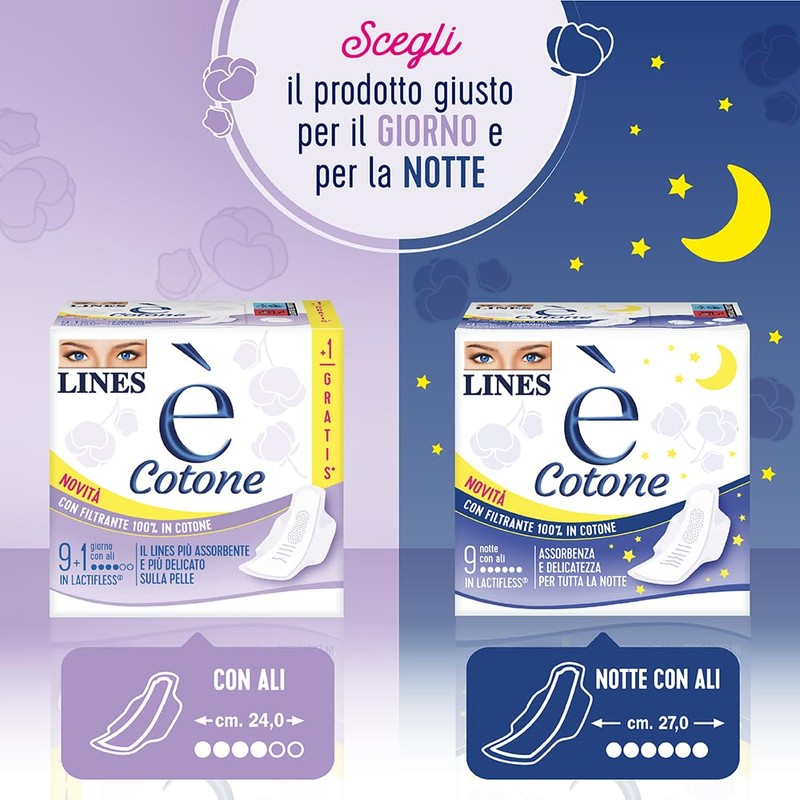 LINES Es ist Baumwolle Nacht mit Flügeln, 9 Stück