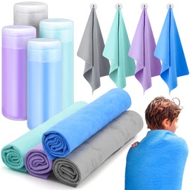 Tisancy 4 Pcs Swim Chamois Towel Shammy Sports Swimmers Towel for Diving Swimming Triathlons and Other Water Sports(13 x 17 Inch,Blue, Green, Dark Gray, Purple)