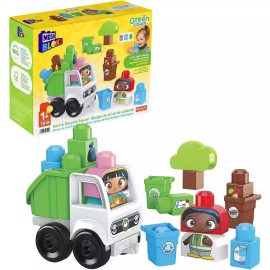 MEGA BLOKS Green Town Sort & Recycle Squad Building Set Outer Box Packaging Torn