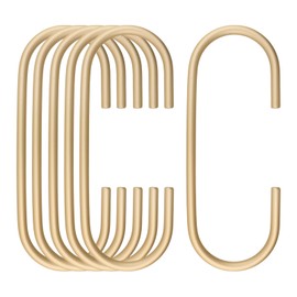 Tighall 6 PCS C-Shaped Hook for Hanging, Hanger Hooks for Hanging Clothes, Towels, Shoe Bag（Black,6Pcs）