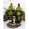 Rustic Western Coiled Diamondback Rattlesnake Snake Double Wine Bottles Holder