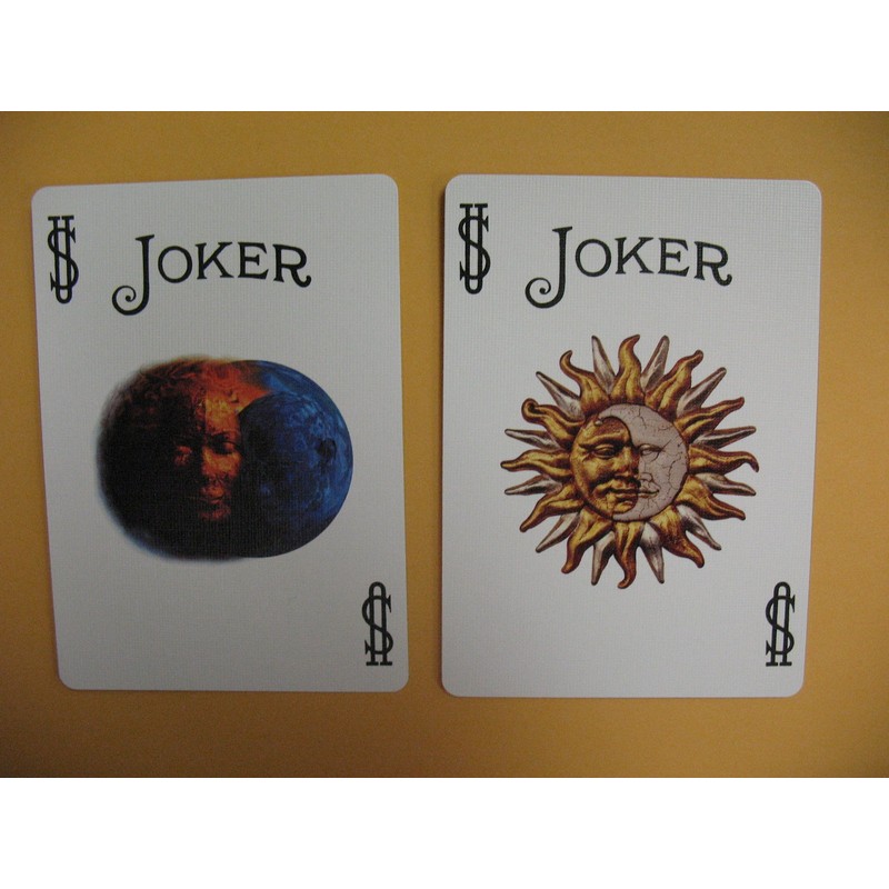 USPC Bicycle Yellow Trace Playing Cards Sun Moon Design