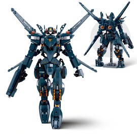 HIGH GODO Attacker Mech Robot Transforming Building Blocks Set for Adults,City Warrior Justice Hero Soldier Mech Model Building Kit, Cool Creative Robots Toys Gift for Teens Boys, 569 Pieces
