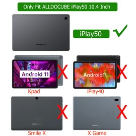 AKNICI Case for ALLDOCUBE iPlay 50/ALLDOCUBE iPlay 50 Pro/ALLDOCUBE iPlay 50 Pro Max Tablet 10.36 Inch, Ultra Thin PU Leather Folio Folding Soft TPU Back Cover Stand Protective Case, Grey
