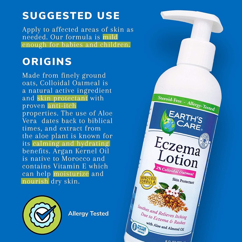Earth's Care Eczema Lotion - Natural Lotion for Eczema -