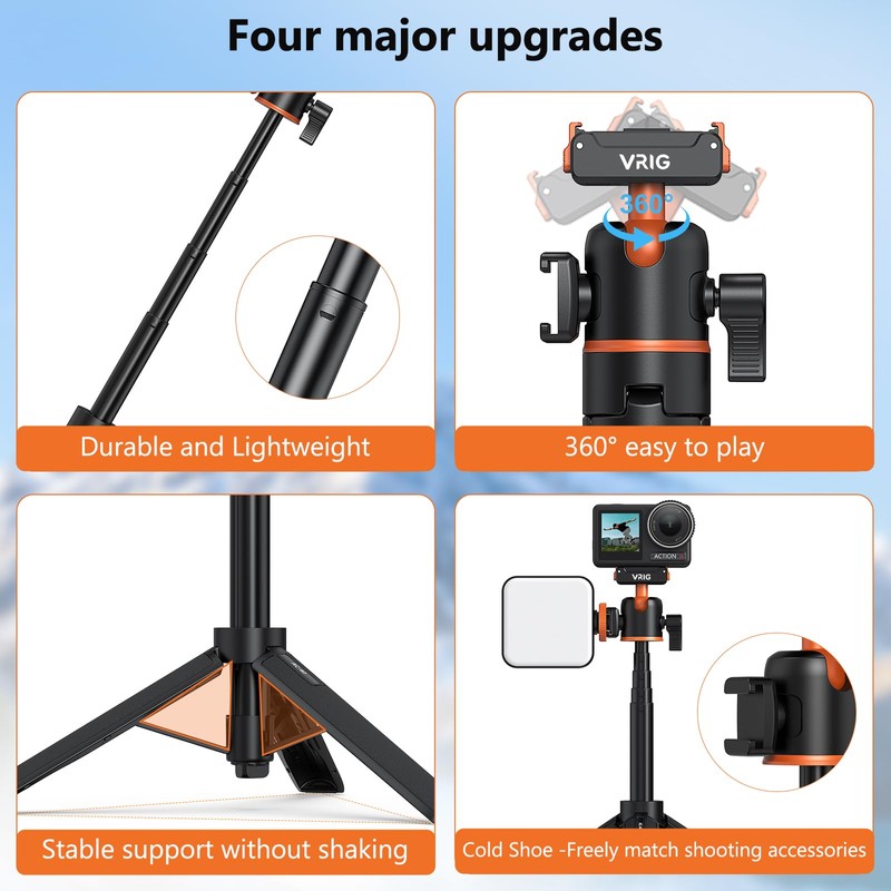 VRIG 54 cm Osmo Action Mini Extension Rod, Integrated Ball