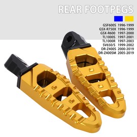 AnXin Motorcycle Passenger Foot Pegs Footrest Rear Footpegs for DRZ400 DRZ400S 00-23 DRZ400SM 05-23 GSXR600 97-00 GSXR750X 96-99 GSF600S 96-99 SV650/S 99-02 TL1000S 97-01 TL1000R 97-03 Gold