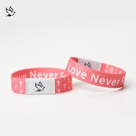 【Maige】Daily Bible Verse Bracelet Christian Bracelet Jesus Bracelet Elastic cord wristband NFC - Color: Love Never Fails
