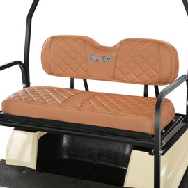 WEIMELL Universal Golf Cart Rear Seat Covers Vinyl Leather Back Seat Cover for Club Car EZGO Yamaha Aftermarket Ordinary Cushions No Nails Required Easy to Install & Clean Seat Cover Brown