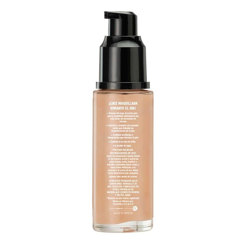 Base de Maquillaje Líquida Renova Matte 24 Beige Miel 30ml