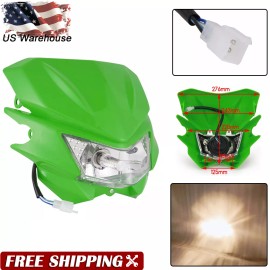100% LED Universal Headlight Head Lamp for KLX300R KLX110 KX 125 450F Dirt Bike Green