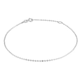 jewellerybox 9ct White Gold Hammered Trace Chain Bracelet 7-8 Inches