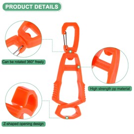 M METERXITY 3-Pack Gloves Clip for Work Glove Holders, Anti-Lost Safety Gloves Grabber Clips Keeper for Construction/Work/Accessories/Backpack/Helmet [Orange/Black/Khaki]