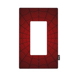 Pznen Red Spider Web Plug Cover Wall Plate Cartoon Single Rocker Light Switch Covers Hero Theme Wall Decor for Teen Boy Bedroom Birthday Party