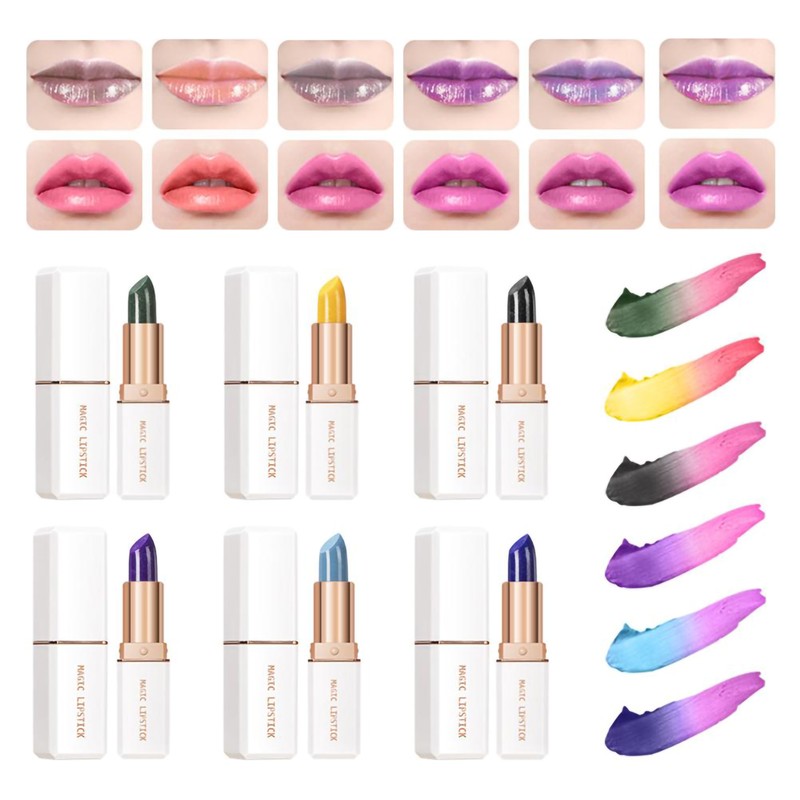 6 Color Lipstick Color Changing Lipstick Lip Stain Long Lasting