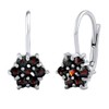 SILVEGO FLORET Women's Earrings 925 Sterling Silver with Real Garnet
