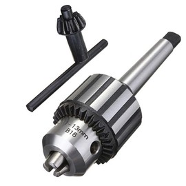 Super Heavy Duty 1/2"(1-13mm) Drill Chuck with Chuck Key and MT2 Shank | Morse Taper Arbor #2 (B16)