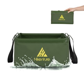 Hikenture Folding Bucket, Freestanding, Long Handle, 3.1 gal (15 L), 6.6 gal (20 L), Large Capacity, Waterproof, Dirt-Proof, Flame-Proof, Outdoor, Round and Square, Folding Bucket, Lightweight,