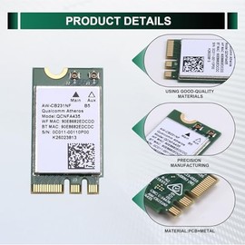 Tarjeta Inalámbrica QCA9377 QCNFA435 Bluetooth 4.1 Tarjeta WiFi 433Mbps 802.11AC 2.4G/5Ghz Adaptador de Red NGFF para Win 7/8/10
