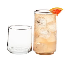 Anchor Hocking Finlandia Drinking Glasses Set of 16, Rocks and Tumbler Glasses