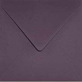 Netuno Keaykolour Prune Coloured Envelopes Square 153 x 153 mm 120 g Pack of 25 Eco High-Quality Envelopes Recycled for Wedding Birthday Christmas Invitation Envelopes Environment