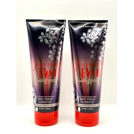 Bath Body Forever Red Vanilla Rum Ultimate Hydration Body Cream, 24 Hour Moisture, 8 oz, with Shea Butter and Hyaluronic Acid
