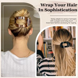 NOOMII Entenschnabel Haarspange | Elegante Flat Claw Clip, Benglatt Haarspange, Haarspangen Damen | Stilvolle Haarlösung für Jeden Anlass | Vielfarbiges Set mit Leopardenmuster (Schwarz, Weiß, Leopard