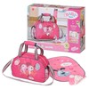 BABY born Borsa per pannolini rosa/grigia per bambole – Include