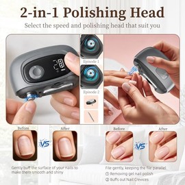 Electric Nail Clipper Adjustable Width & Narrow Double-Groove Blades, Adjustable Speed, Debris Collection Tray, 2 Nail Files, LED Light & Magnifying G