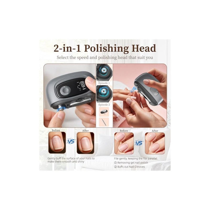 Electric Nail Clipper Adjustable Width & Narrow Double-Groove Blades, Adjustable