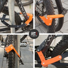 Z:NEX Bicycle Lock / Folding Lock / Link Lock with High Security Level / Specially Hardened Steel / 8 Links / Very Light and Compact - Only 686 g / Includes Transport Bag / Bracket