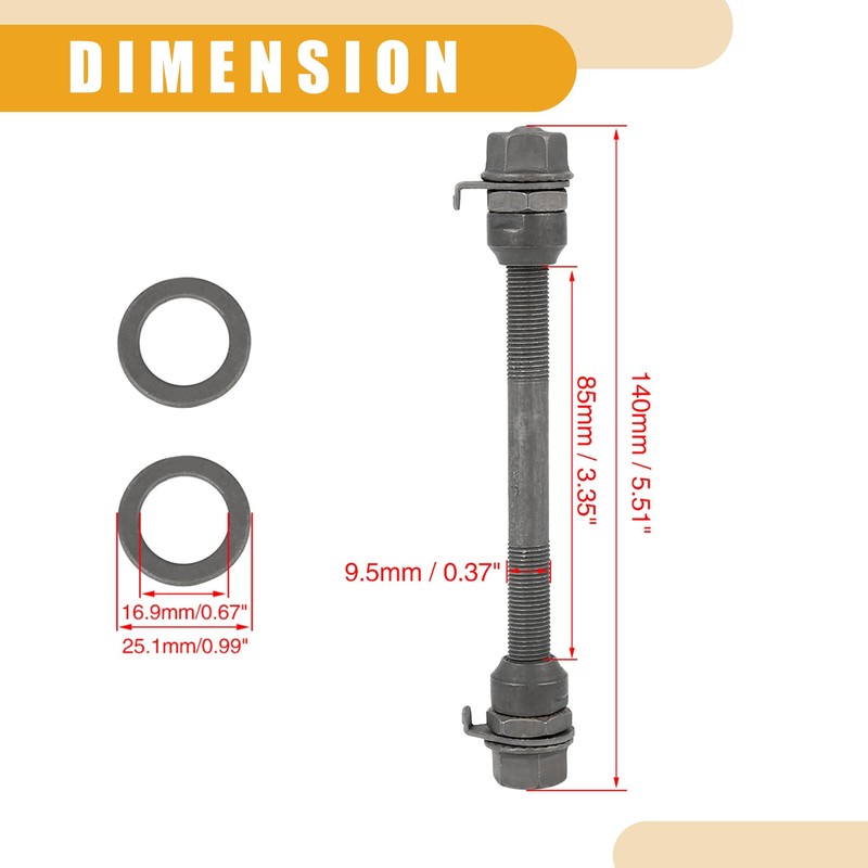 Partuto 1 Pc 9.5mm Universal Bike Wheel Hub Front Axle