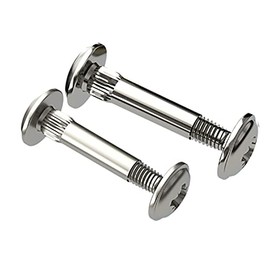 M6 (39mm - 45mm) Nickel Cupboard Joining Bolts Furniture Connecting Screws Bolts M6 Kitchen Cabinet Carcase Connectors (Pack of 10)