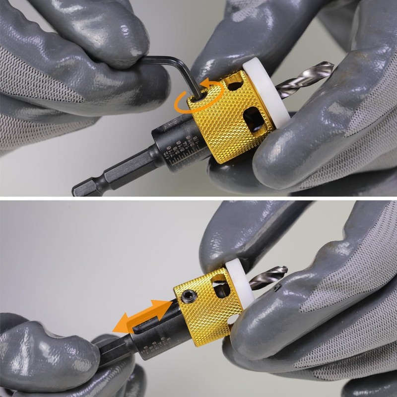 Countersink Drill Bit Set with Replaceable HSS Pilot Drill Bit,