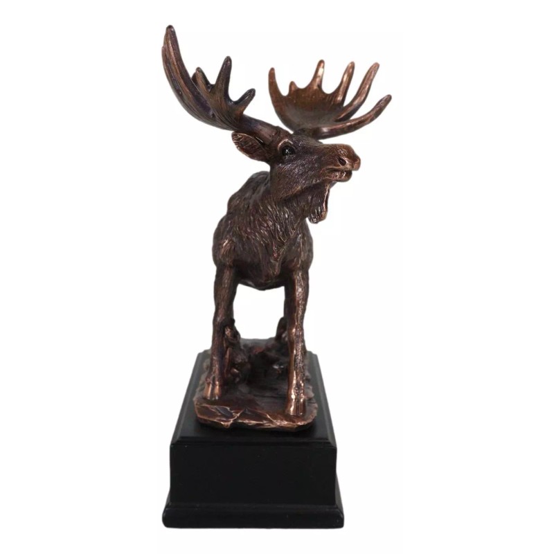 The Emperor Wild Elk Bull Moose Statue Bronze Electroplated Figurine