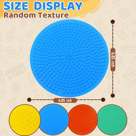 CHESLICR 4PC Sensory Fidget Toys Kids Easter Basket Stuffer for Toddler 3-4 Sensory Mats for Autism ADHD Quiet Silicone Tactile Pad Calm Down Item Mini Floor Tiles Fidgets Special Education Classroom Must Have