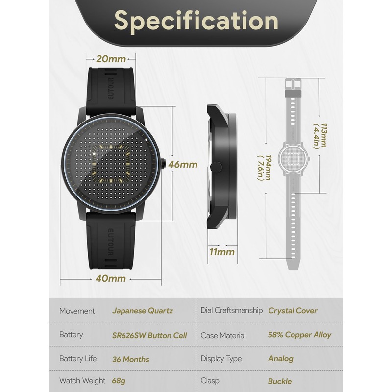 EUTOUR Yutor Magnetic Wristwatch, Men's, Creative, Cool, Simple, Casual, Quartz