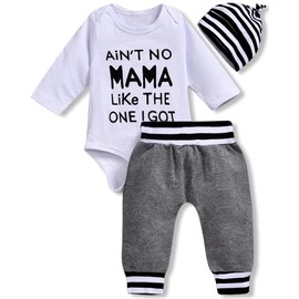 Aalizzwell Preemie Baby Boys Clothes Romper Pants Outfit Spring Fall Winter Clothing Sets (Gray, Preemie)