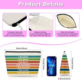 Gfhzdmf Inspirationnal Gifts for Girl Women Makeup Bag Encourage Motivation Gift for Daughter Sister Friend Bff Female Colorful Makeup Bag with Zipper Motivational Gift for Kids Students