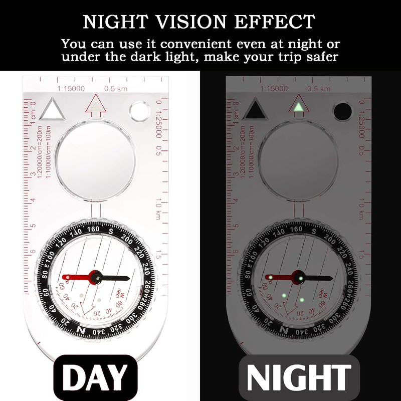 2PCS Compass, Compass Navigation, Compass Hiking, Hiking Equipment, Compass Adjustable