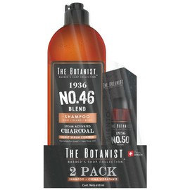 THE BOTANIST 2Pack Barber Collection, Shampoo Charcoal 500 ml + Body Lotion 100 ml, Total 650 ml