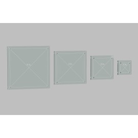 Square Quilting Template Set, 4", 3", 2", 1" with 1/4" Seam Allowance