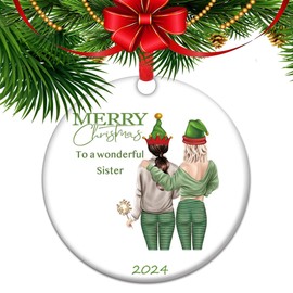 Congrats On being My Sister You Lucky Christmas Ornament 2024, Sister Ornament, Best Friend Ornament, Bestie Ornament, Gift for Her