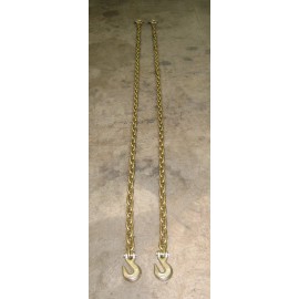 Arden - sourced (2) 1/2"x 8' Grade 70 Transport Chains, MADE IN USA with GRADE 70 Grab hooks