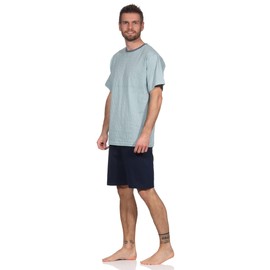 Good Deal Market Men's Shorty Pyjamas Various Models German Sizes M L XL XXL, All-over on aqua